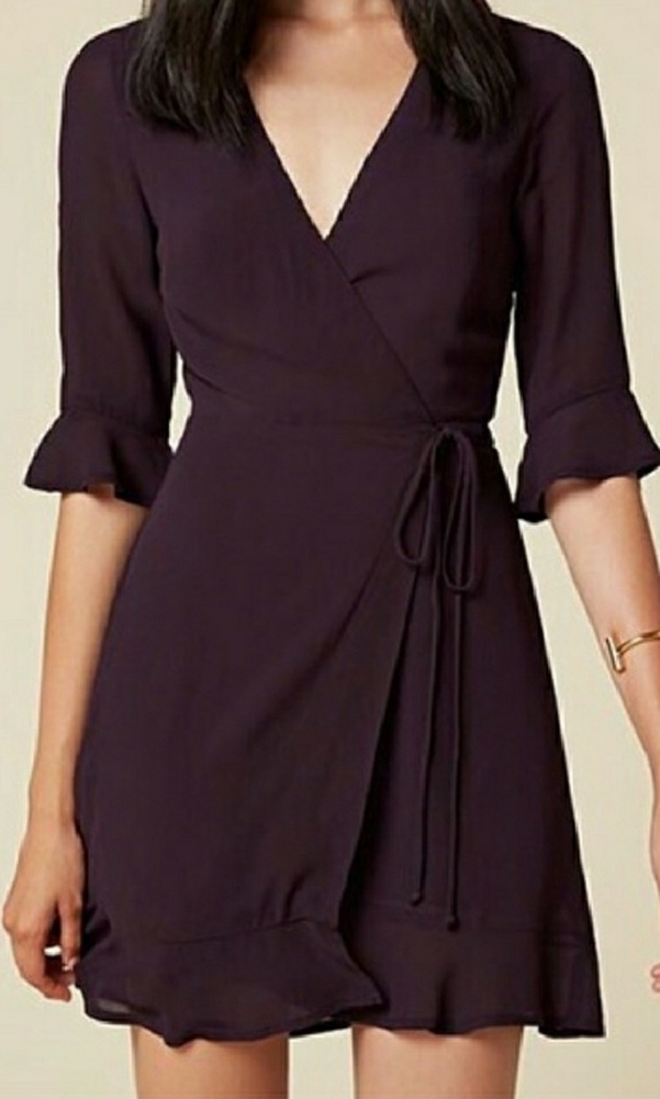 🎆SALE-Reformatio Wren wrap dress in Aubergine